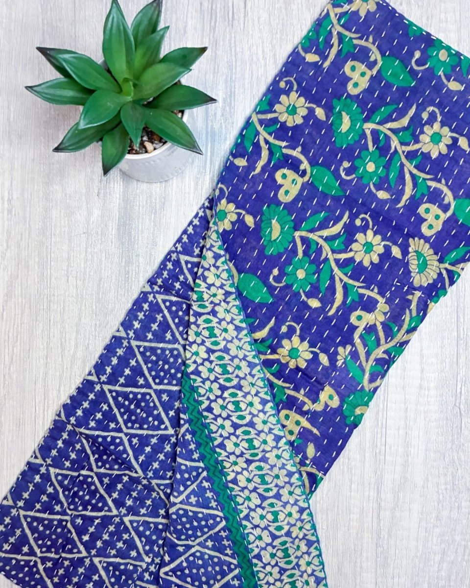 Kantha Kitchen Towel - Asha Project Kantha - Saree - Handmade