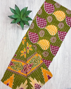 Kantha Kitchen Towel - Asha Project Kantha - Saree - Handmade