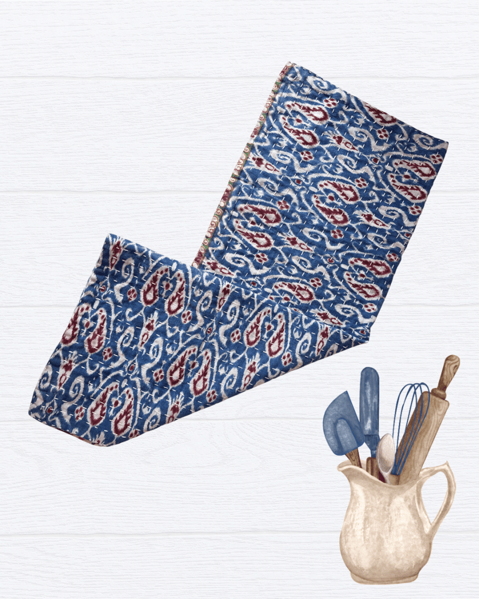 Kantha Kitchen Towel - Asha Project Kantha-Saree-Handmade