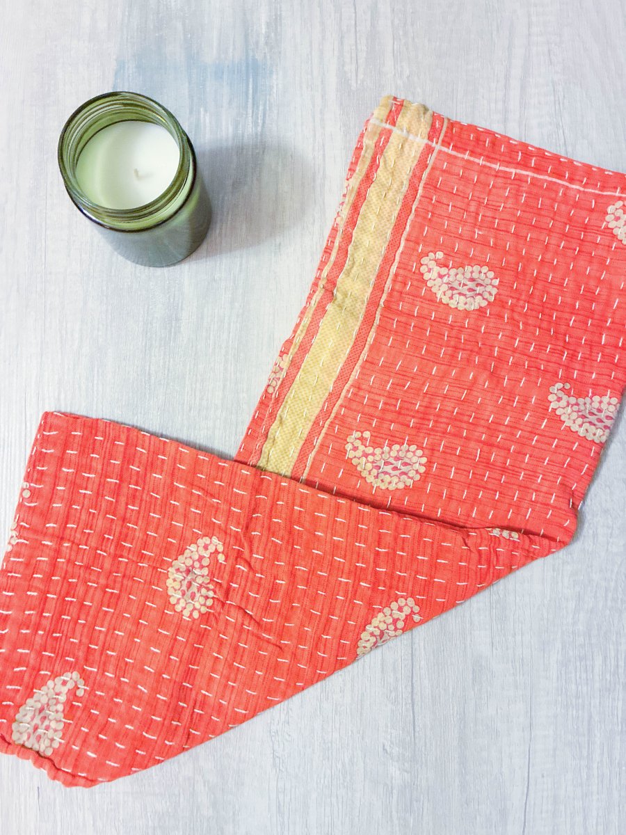 Kantha Kitchen Towel - Asha Project Kantha - Saree - Handmade