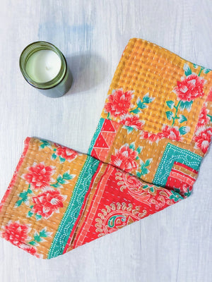 Kantha Kitchen Towel - Asha Project Kantha - Saree - Handmade