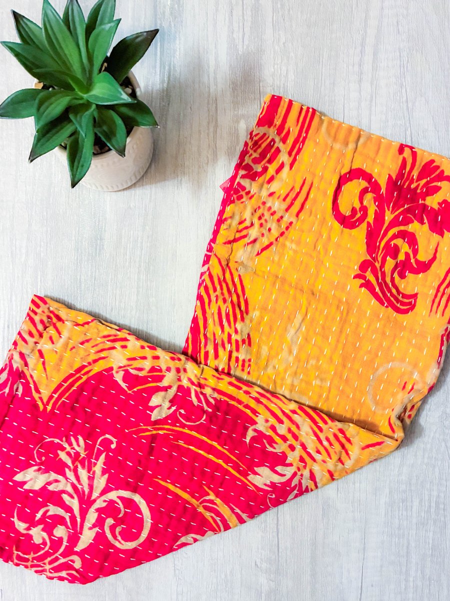 Kantha Kitchen Towel - Asha Project Kantha - Saree - Handmade