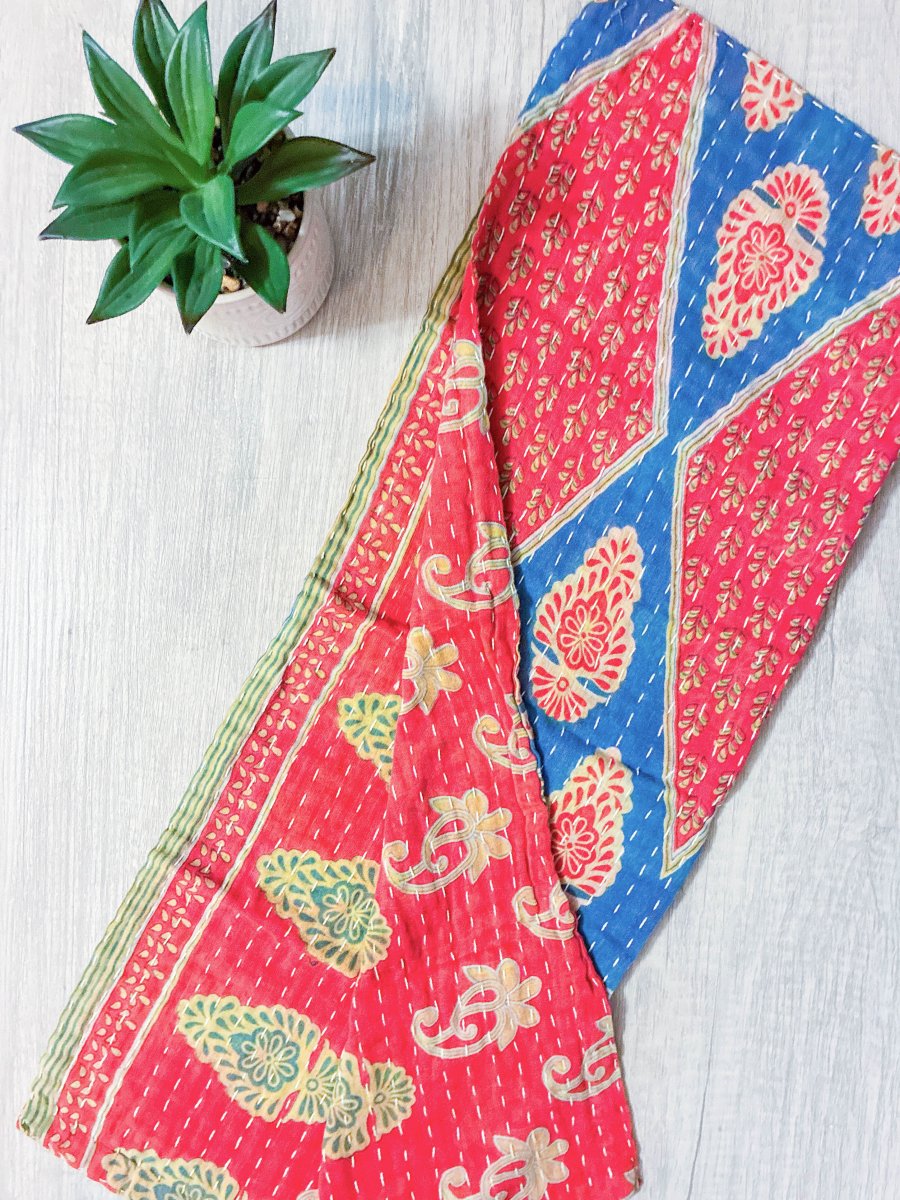Kantha Kitchen Towel - Asha Project Kantha - Saree - Handmade