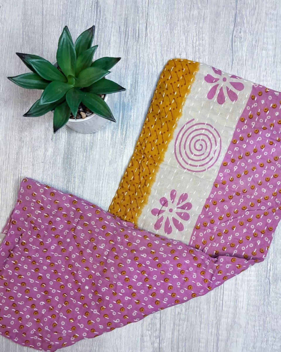 Kantha Kitchen Towel - Asha Project Kantha - Saree - Handmade