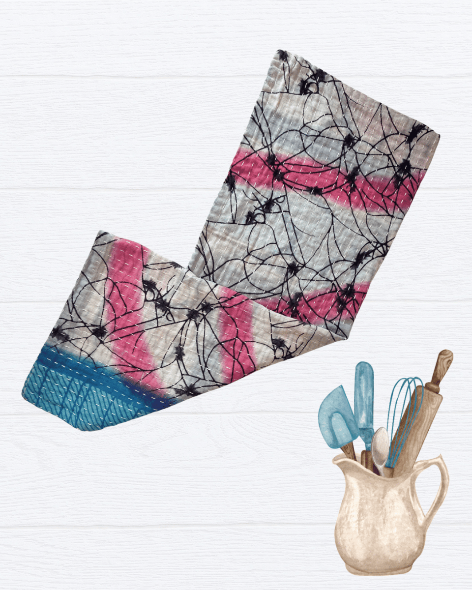 Kantha Kitchen Towel - Asha Project Kantha-Saree-Handmade