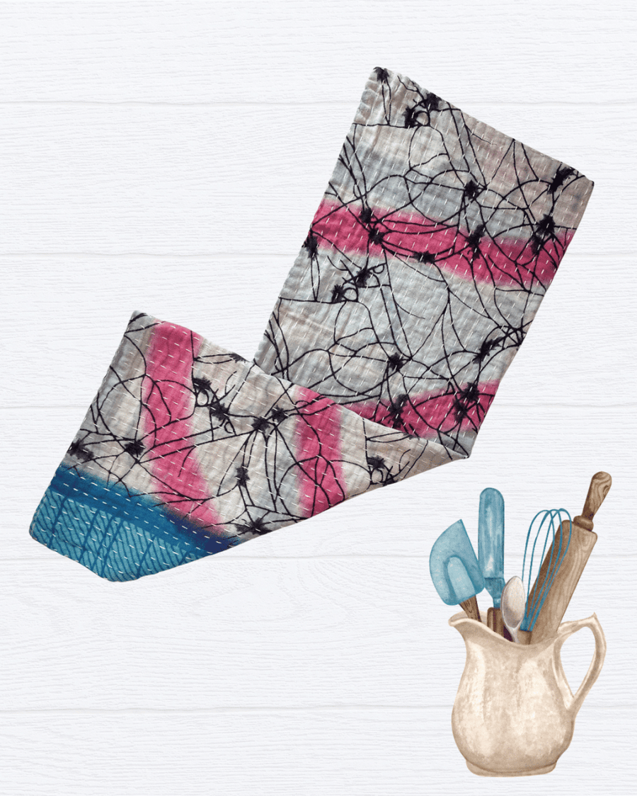 Kantha Kitchen Towel - Asha Project Kantha-Saree-Handmade