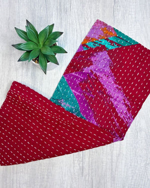 Kantha Kitchen Towel - Asha Project Kantha - Saree - Handmade