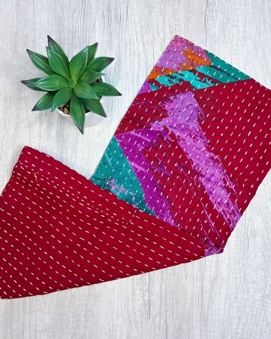 Kantha Kitchen Towel - Asha Project Kantha - Saree - Handmade
