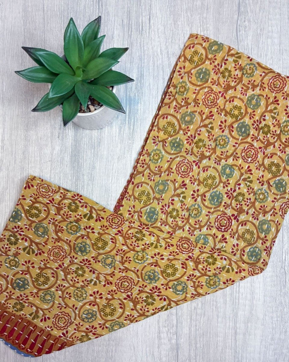 Kantha Kitchen Towel - Asha Project Kantha - Saree - Handmade