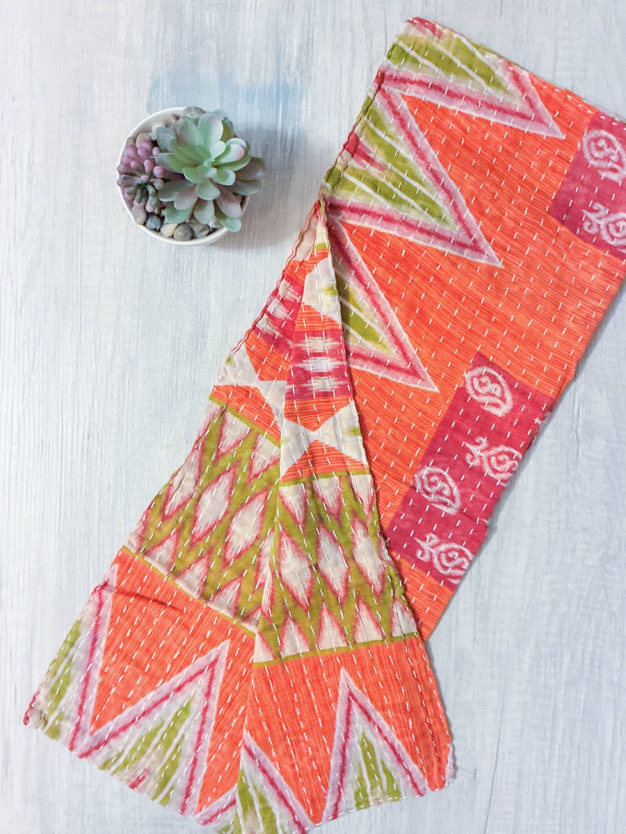 Kantha Kitchen Towel - Asha Project Kantha - Saree - Handmade