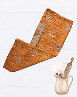 Kantha Kitchen Towel - Asha Project Kantha-Saree-Handmade