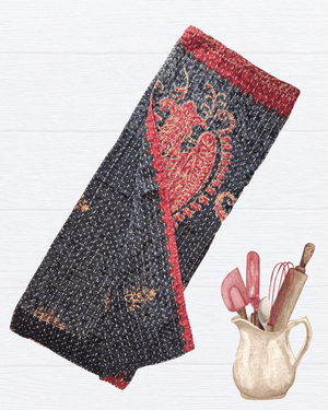 Kantha Kitchen Towel - Asha Project Kantha-Saree-Handmade