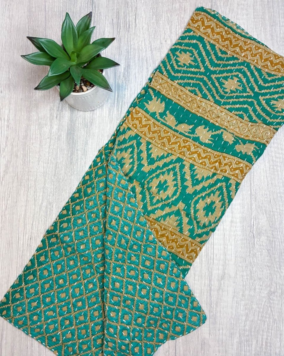 Kantha Kitchen Towel - Asha Project Kantha - Saree - Handmade