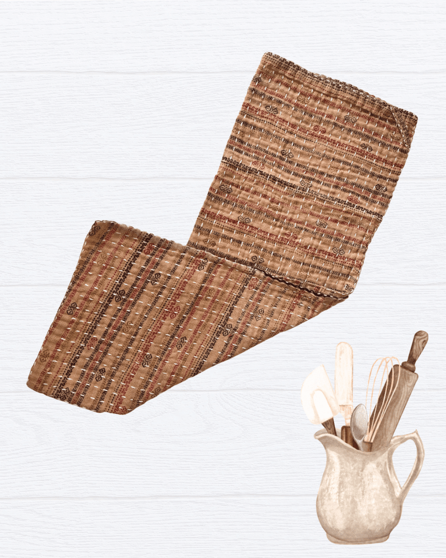 Kantha Kitchen Towel - Asha Project Kantha-Saree-Handmade