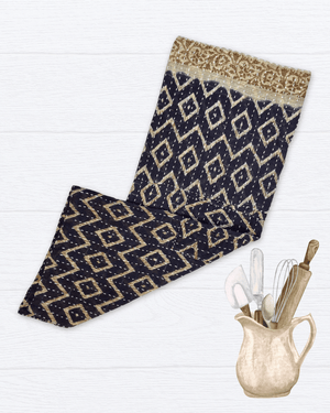 Kantha Kitchen Towel - Asha Project Kantha - Saree - Handmade