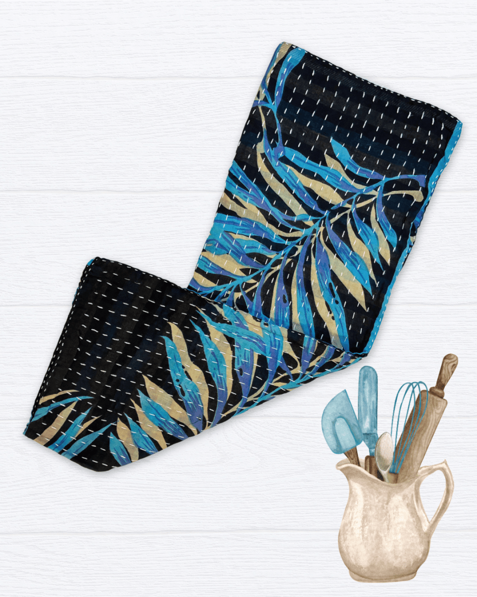 Kantha Kitchen Towel - Asha Project Kantha - Saree - Handmade