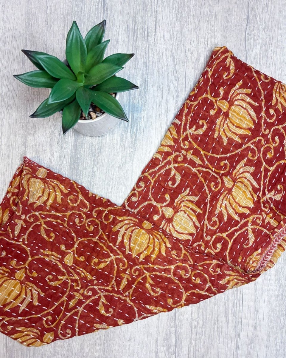 Kantha Kitchen Towel - Asha Project Kantha - Saree - Handmade