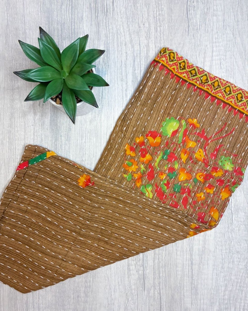 Kantha Kitchen Towel - Asha Project Kantha - Saree - Handmade