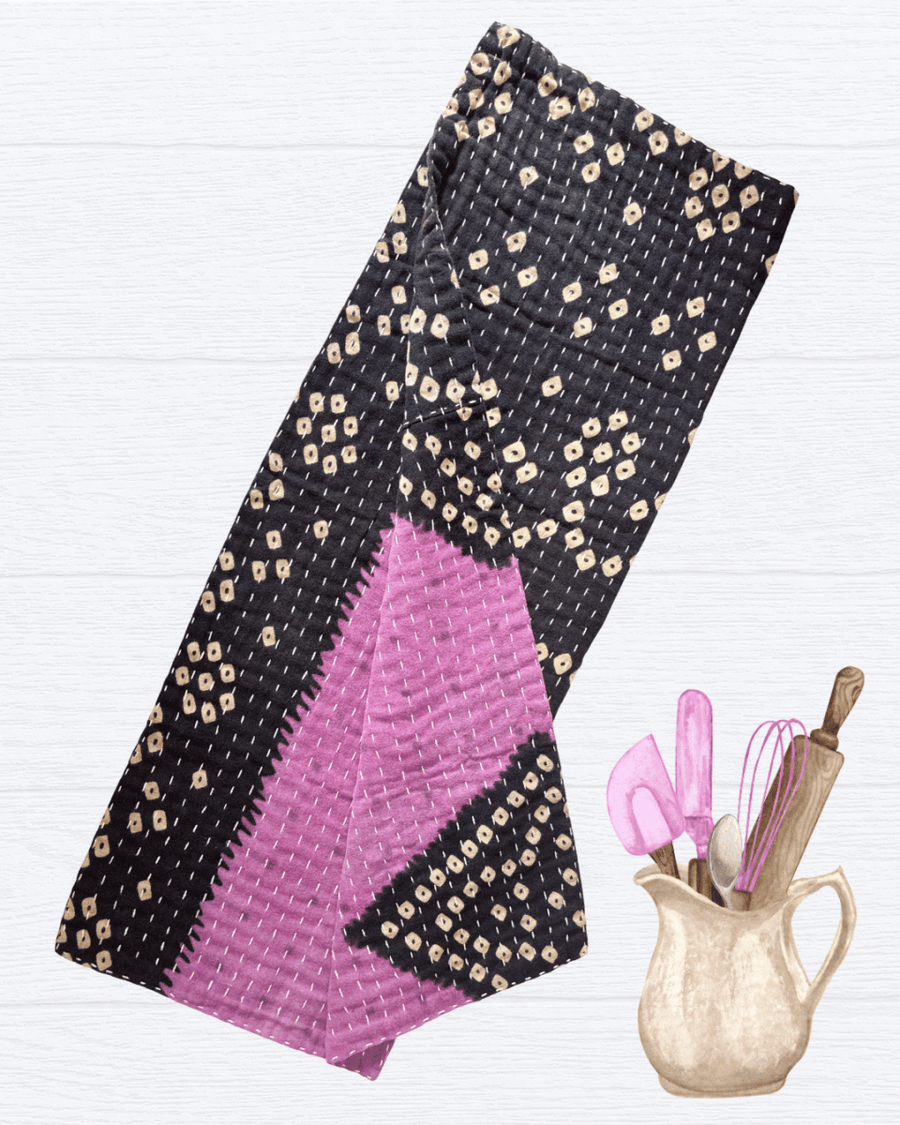 Kantha Kitchen Towel - Asha Project Kantha-Saree-Handmade