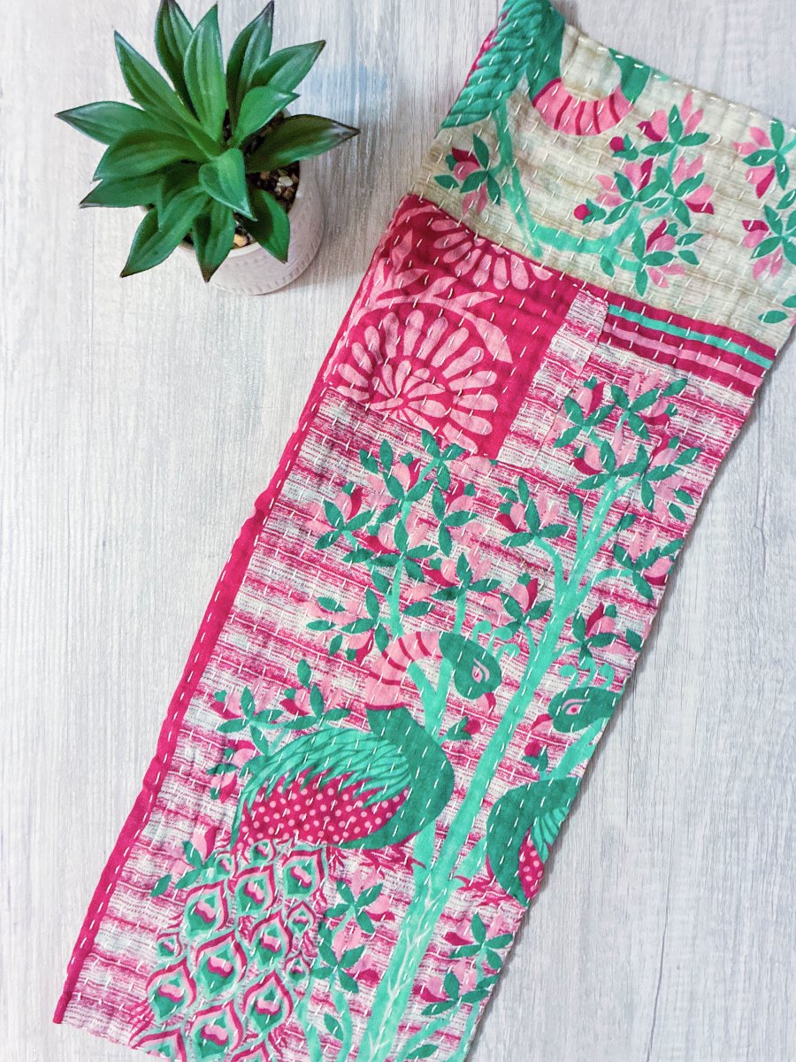 Kantha Kitchen Towel - Asha Project Kantha - Saree - Handmade