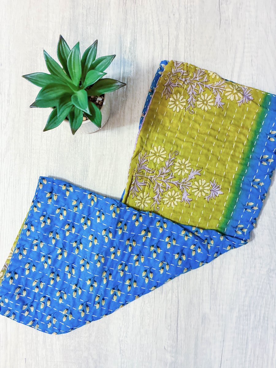 Kantha Kitchen Towel - Asha Project Kantha - Saree - Handmade