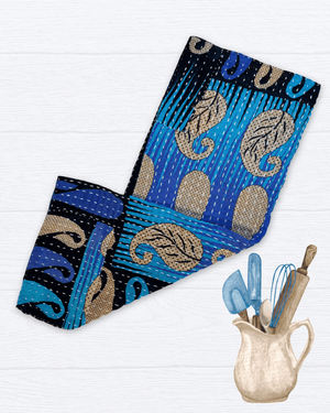 Kantha Kitchen Towel - Asha Project Kantha - Saree - Handmade