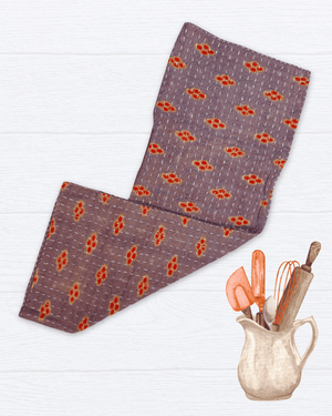 Kantha Kitchen Towel - Asha Project Kantha - Saree - Handmade
