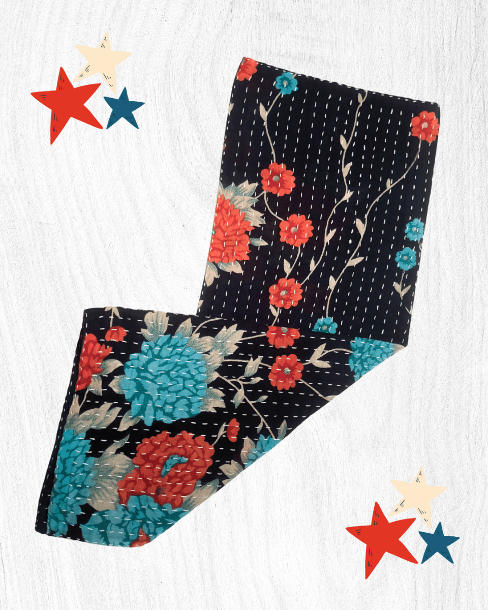 Kantha Kitchen Towel - Asha Project Kantha-Saree-Handmade