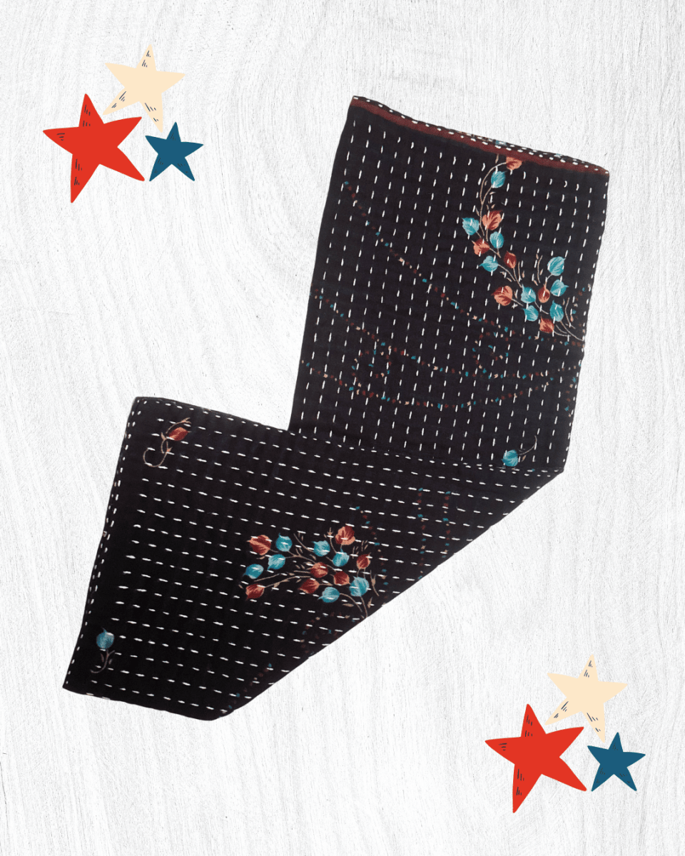 Kantha Kitchen Towel - Asha Project Kantha-Saree-Handmade