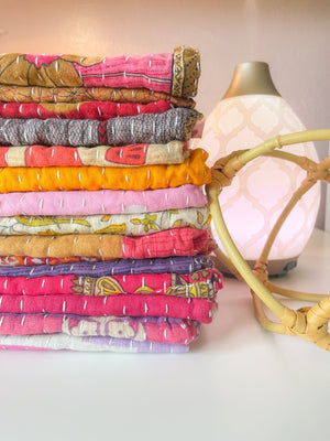 Kantha Kitchen Towel | Assorted - Asha Project Kantha - Saree - Handmade