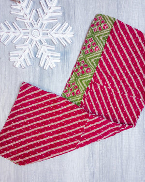 Kantha Kitchen Towel | Christmas - Asha Project Kantha - Saree - Handmade