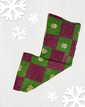 Kantha Kitchen Towel | Christmas - Asha Project Kantha - Saree - Handmade