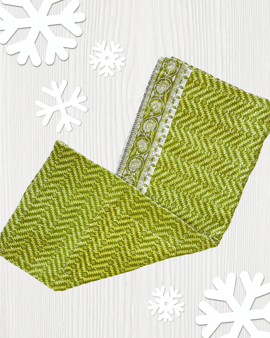 Kantha Kitchen Towel | Christmas - Asha Project Kantha - Saree - Handmade