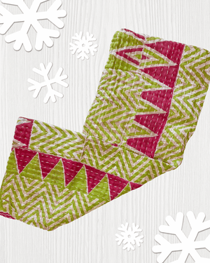Kantha Kitchen Towel | Christmas - Asha Project Kantha - Saree - Handmade