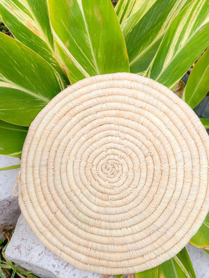 Kantha Kitchen Towel + Cream Grass Trivet Gift Set - Asha Project Kantha - Saree - Handmade