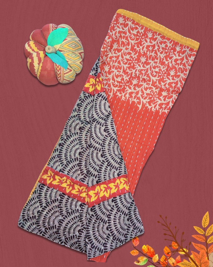 Kantha Kitchen Towel | Fall - Asha Project Kantha - Saree - Handmade