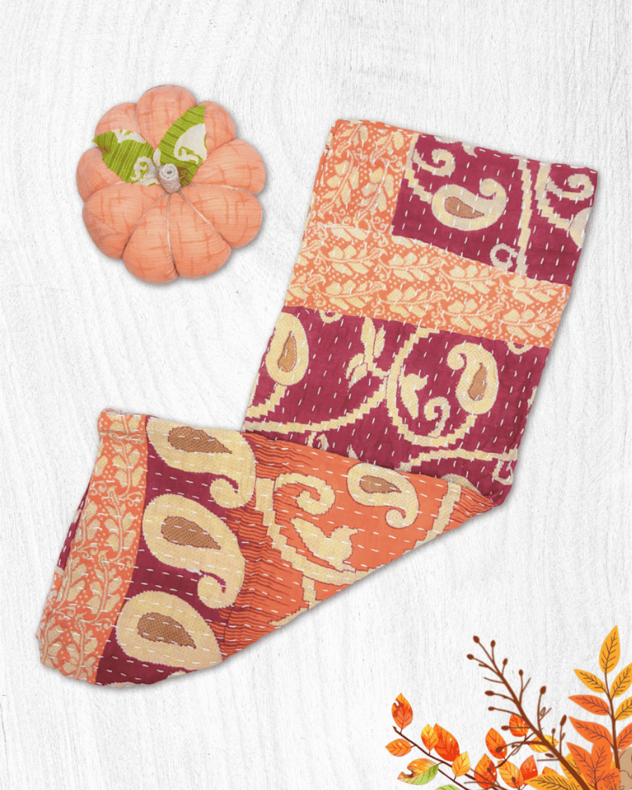 Kantha Kitchen Towel | Fall - Asha Project Kantha - Saree - Handmade