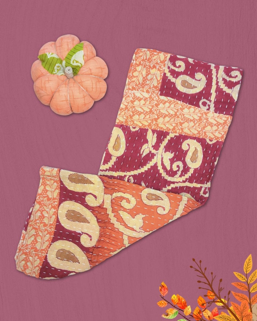 Kantha Kitchen Towel | Fall - Asha Project Kantha - Saree - Handmade