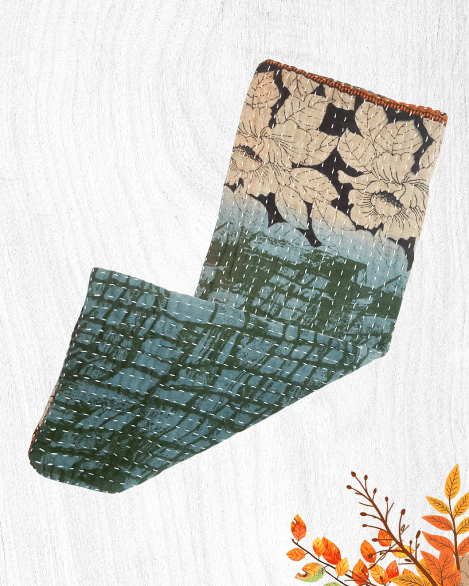 Kantha Kitchen Towel | Fall - Asha Project Kantha-Saree-Handmade