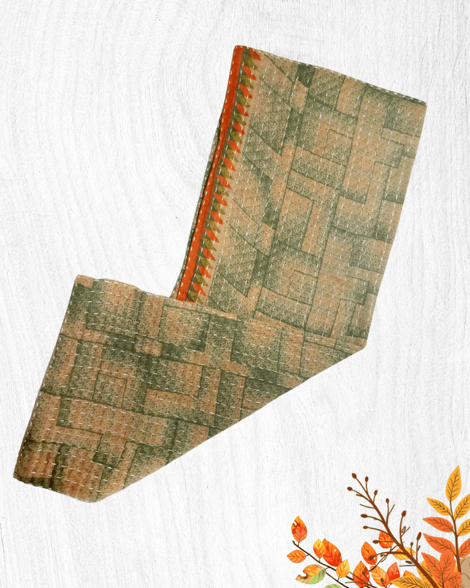 Kantha Kitchen Towel | Fall - Asha Project Kantha-Saree-Handmade