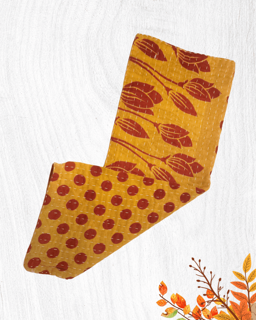 Kantha Kitchen Towel | Fall - Asha Project Kantha-Saree-Handmade