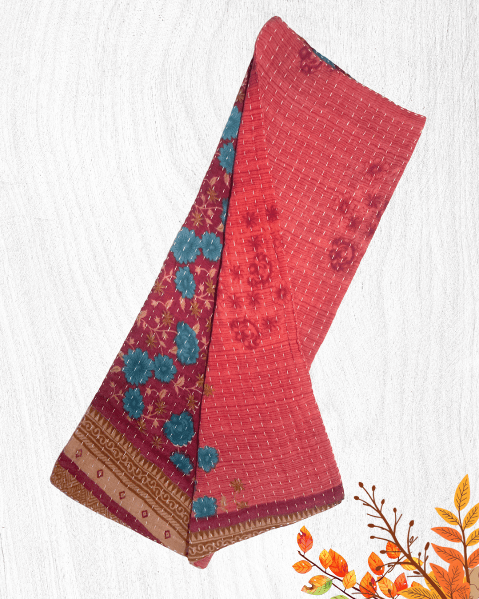 Kantha Kitchen Towel | Fall - Asha Project Kantha-Saree-Handmade