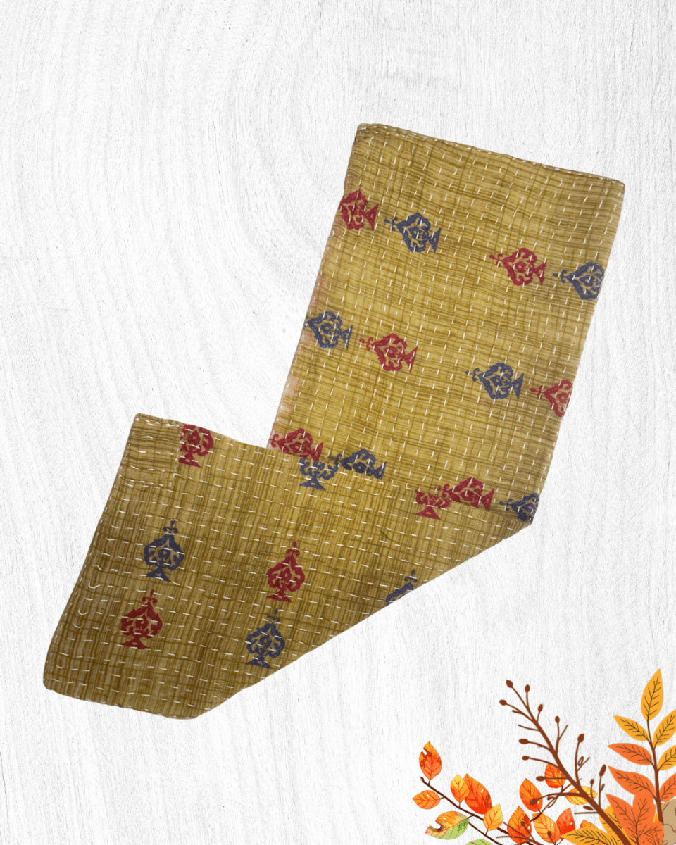 Kantha Kitchen Towel | Fall - Asha Project Kantha-Saree-Handmade