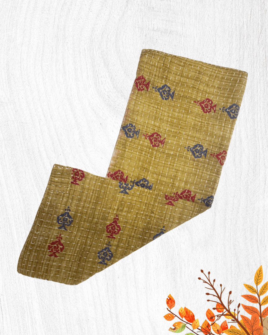 Kantha Kitchen Towel | Fall - Asha Project Kantha-Saree-Handmade