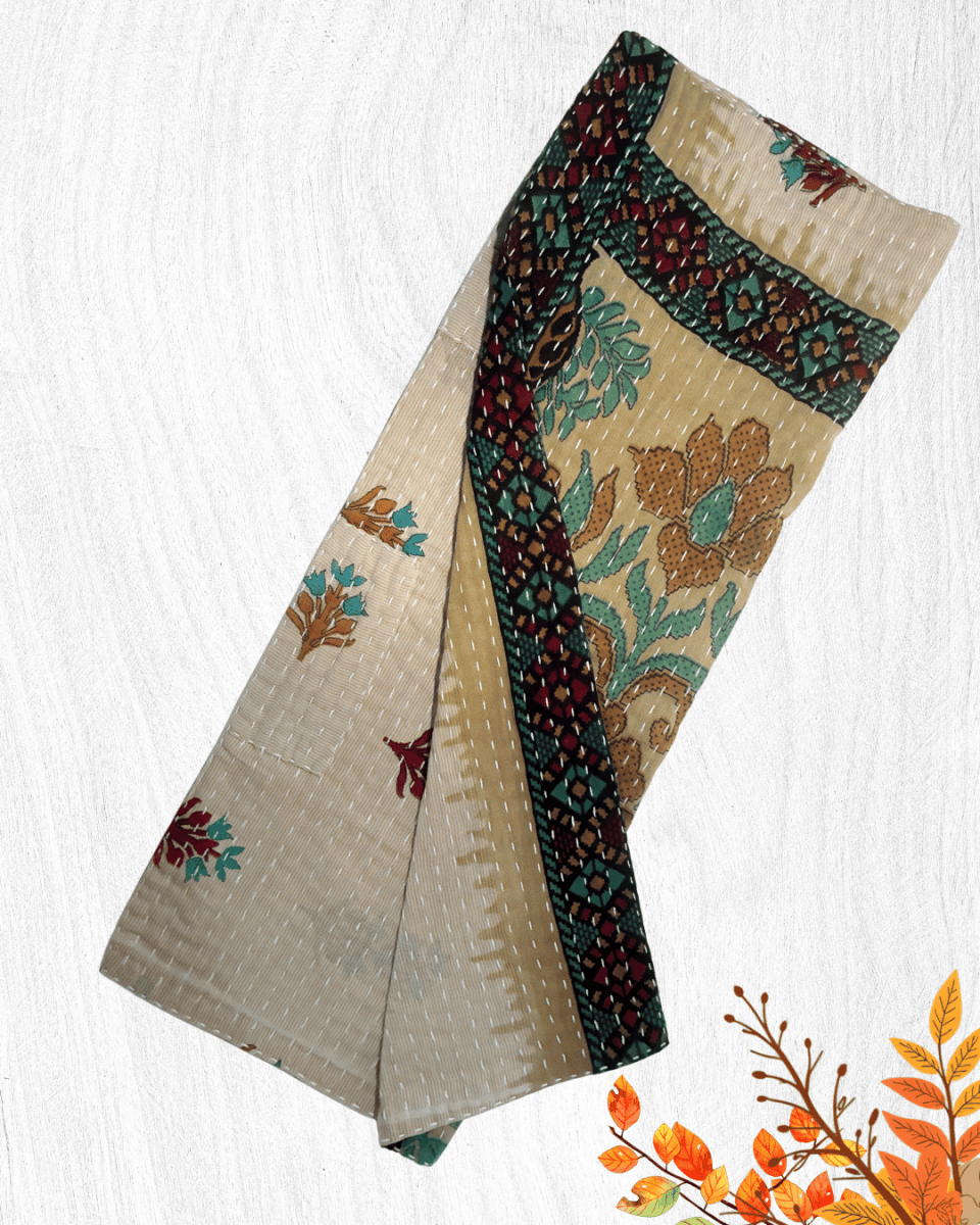 Kantha Kitchen Towel | Fall - Asha Project Kantha-Saree-Handmade