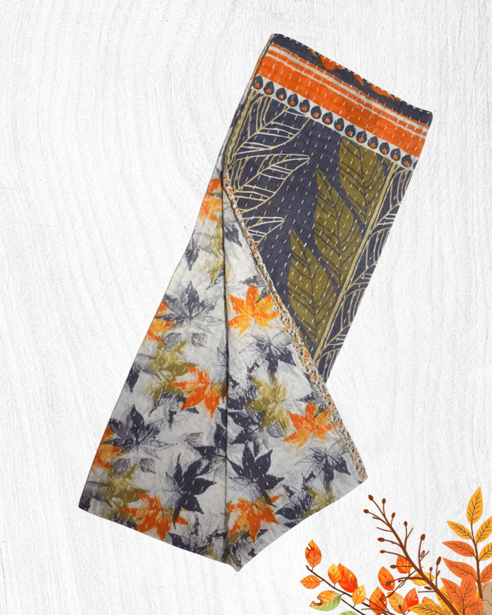 Kantha Kitchen Towel | Fall -MACY - Asha Project Kantha-Saree-Handmade