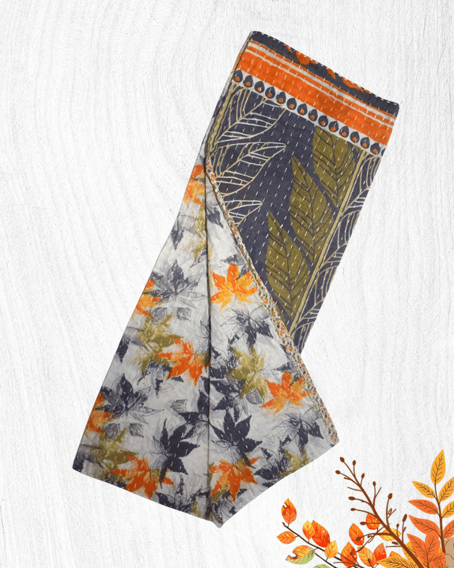 Kantha Kitchen Towel | Fall -MACY - Asha Project Kantha-Saree-Handmade