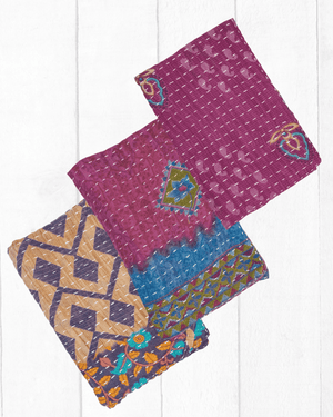 Kantha Kitchen Towel Gift Set (3) | Valentine's Day - Asha Project Kantha-Saree-Handmade