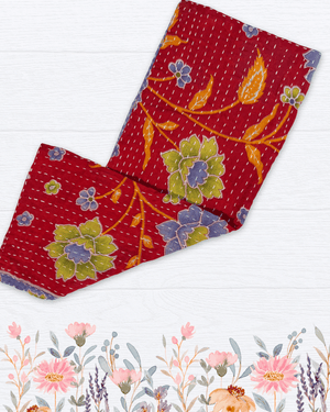 Kantha Kitchen Towel | Spring - Asha Project Kantha - Saree - Handmade