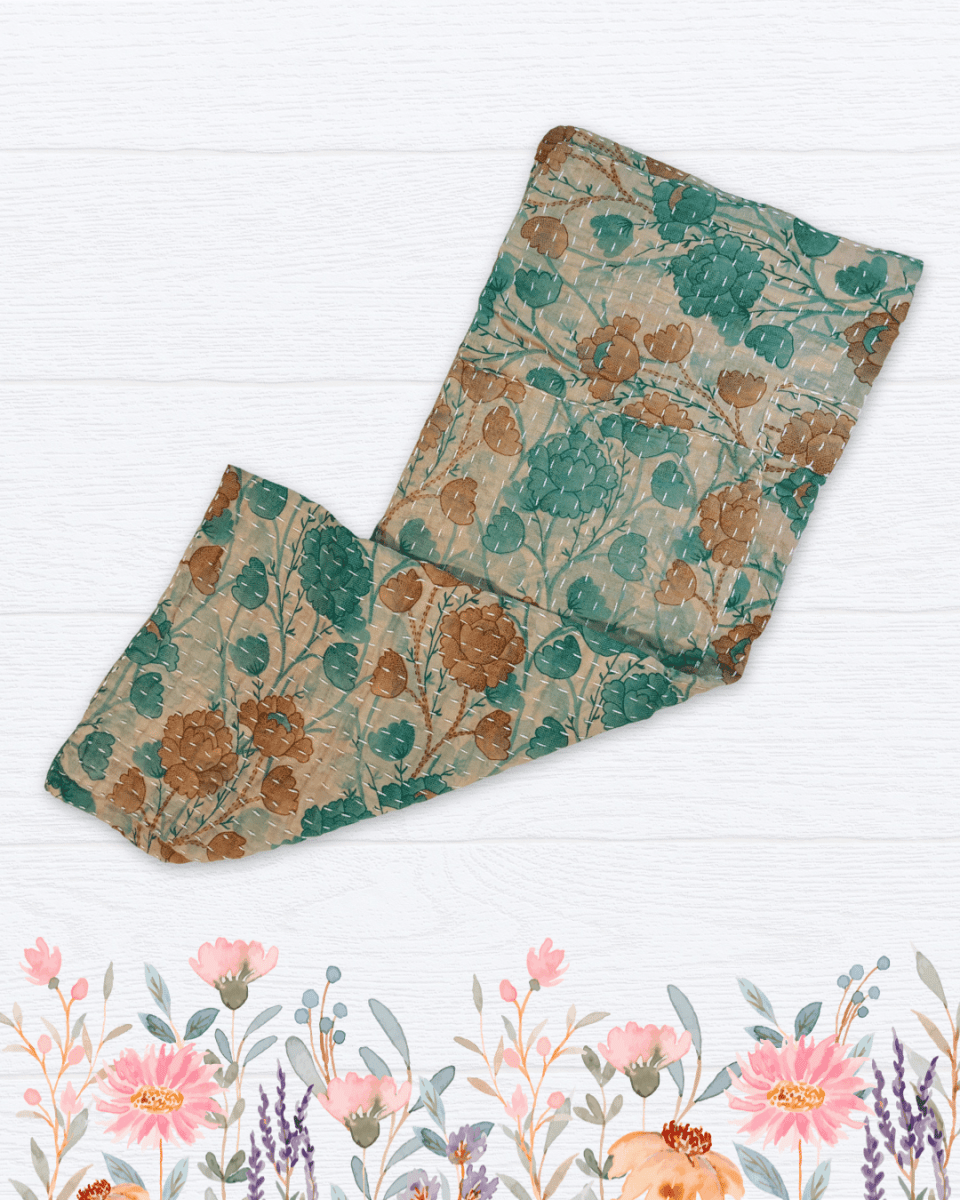 Kantha Kitchen Towel | Spring - Asha Project Kantha - Saree - Handmade
